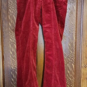 Judy Blue Red Corduroy Ankle Jeans